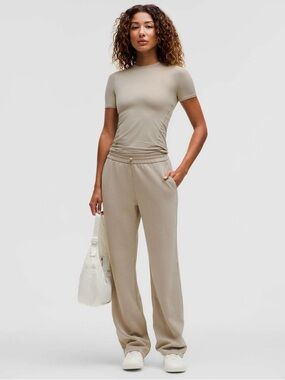 Lululemon Wundermost Nulu Crewneck T-Shirt Riverstone Ultra Soft Fitted Tee XL